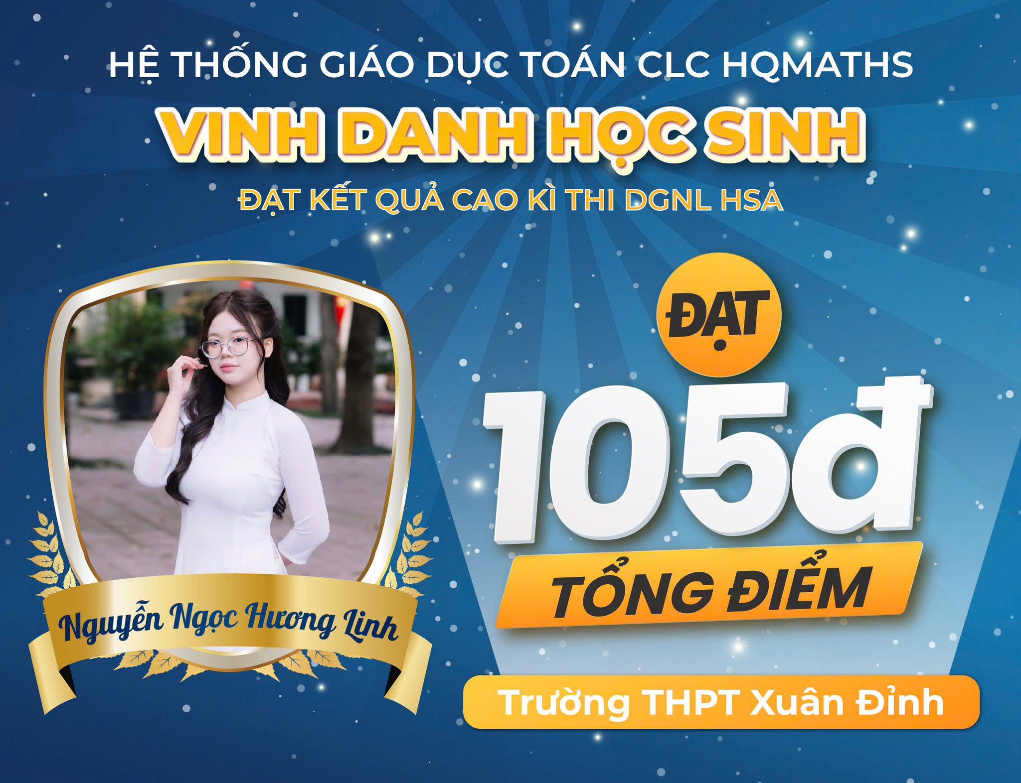 Nguyễn Ngọc Hương Linh — 105 điểm HSA — THPT Xuân Đỉnh