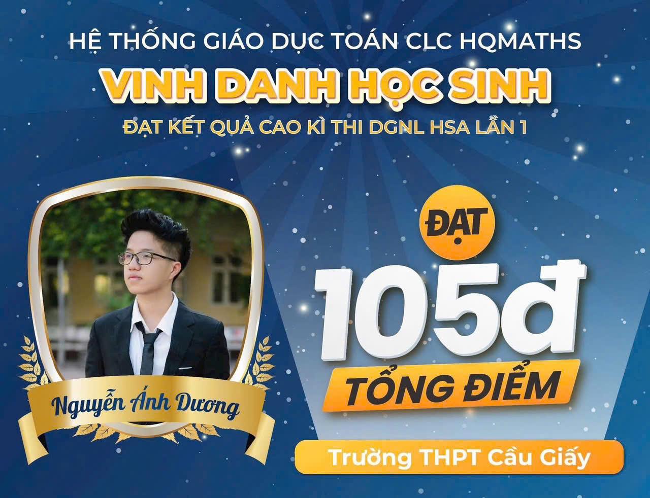 Nguyễn Tỉnh Dương — 105 điểm HSA — THPT Cầu Giấy