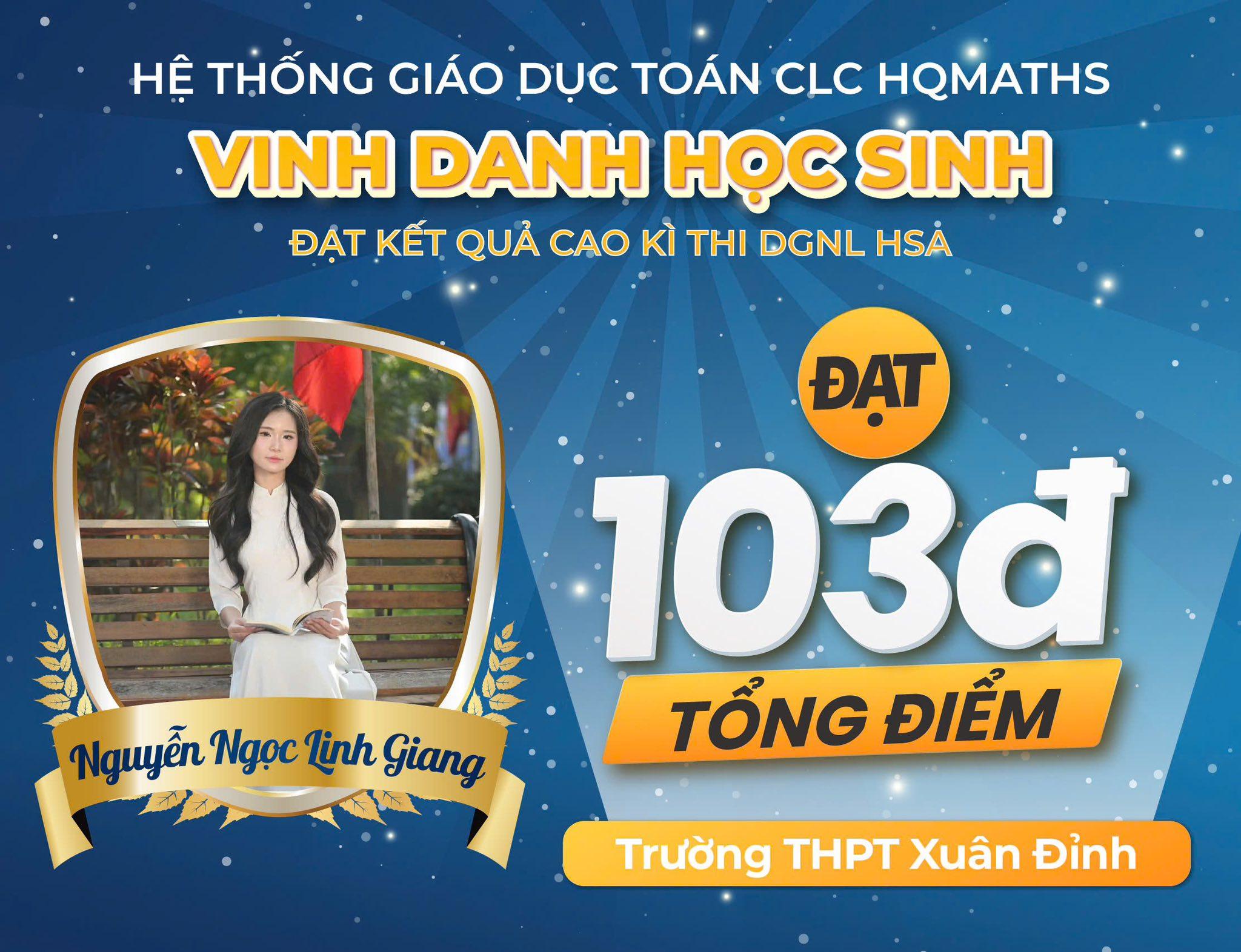 Nguyễn Ngọc Tịnh Giang — 103 điểm HSA — THPT Xuân Đỉnh