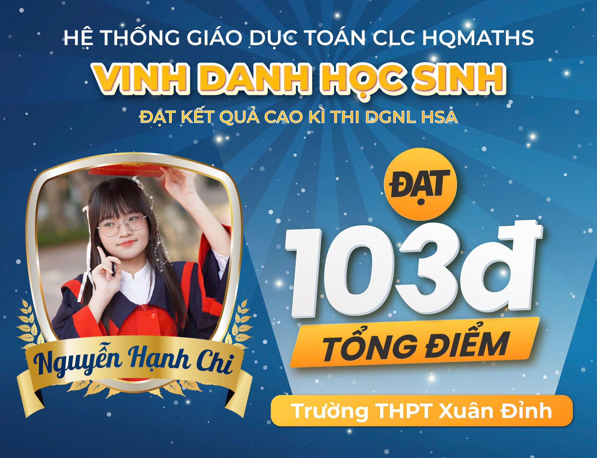 Nguyễn Hạnh Chi — 103 điểm HSA — THPT Xuân Đỉnh